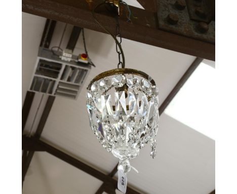 A small chandelier with lustre drops, diameter 15cm 
