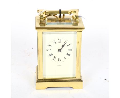 GARRARD - a brass-cased carriage clock, case height 11.5cm, not currently working