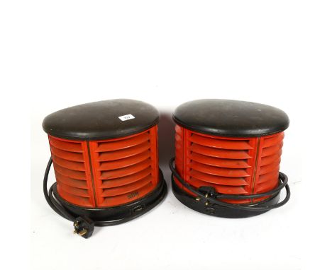 A pair of Vintage HMV HC6A fan heaters, width 34cm, height 28cm 
