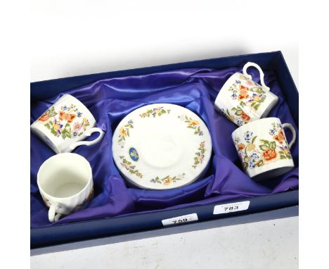 Boxed Aynsley Cottage Garden pattern coffee set 