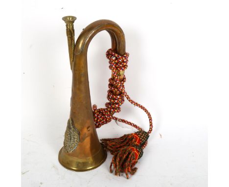 An Argyll & Sutherland Regiment copper and brass bugle 