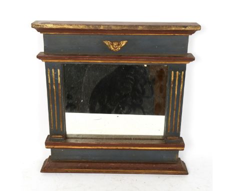 A modern Regency style architectural wall mirror, overall 35.5cm x 35.5cm 