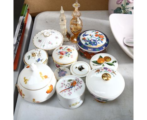 A group of trinket boxes, including Rosenthal and Minton etc 