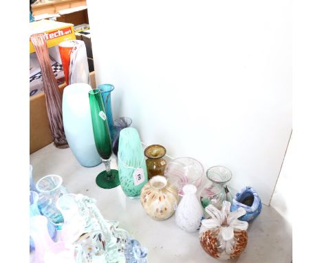 Various Art glass vases, including Mtarfa, and Mdina, tallest 34cm 