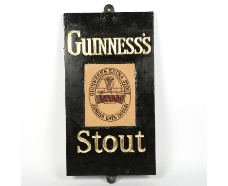 A Vintage slate Guinness's Stout advertising sign, 51cm x 28cm 