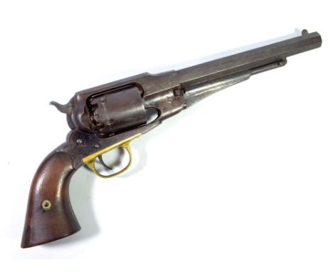 REMINGTON; a New Model percussion cap six shot revolver with octagonal barrel inscribed 'Patented Sept 14 1858 E. Remington..
