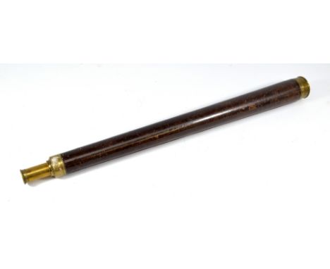 DOLLAND OF LONDON; a 1.5" brass single-draw telescope with leather barrel, length 65cm. CONDITION REPORT: Image blurry.