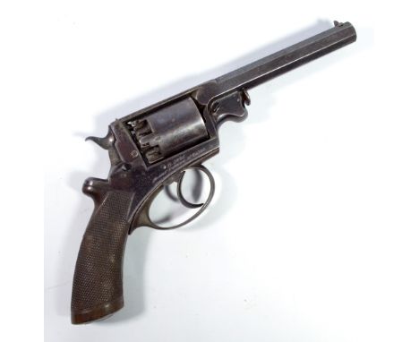 ADAMS; a patent percussion cap five shot revolver, the frame inscribed 'William Moore & Co 43, Old Bond St, London', with cli
