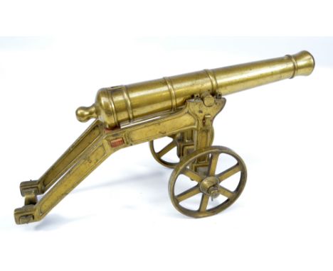 A brass model of a cannon, length 43cm.