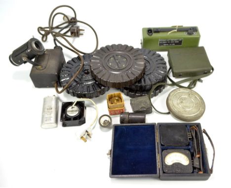 A group of scientific instruments including a portable scanner unit L2A1 serial no.172, a cased multimimor mk5 set by Avo Ltd