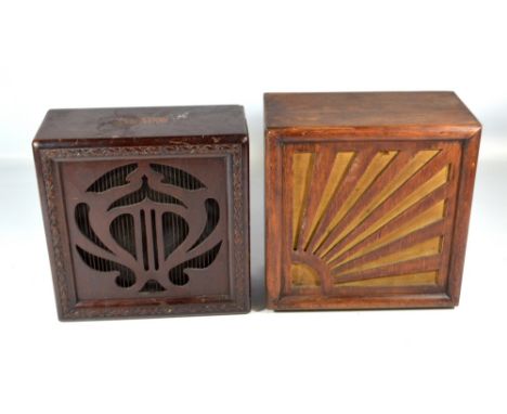 A Celestion speaker, with carved detail to the frame and an Art Deco Ormond speaker (2).