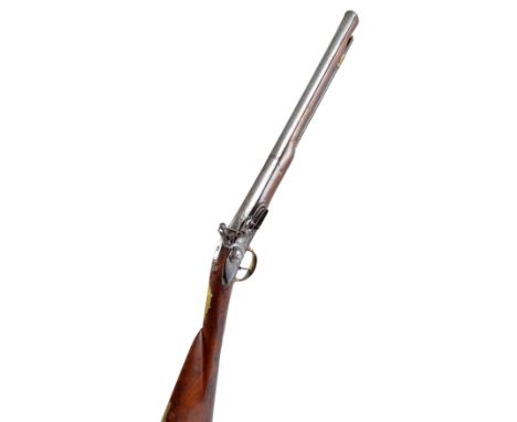 A cut down brass Brown Bess style flintlock musket with later lock plate, length 85cm. CONDITION REPORT: PLEASE NOTE: we are 