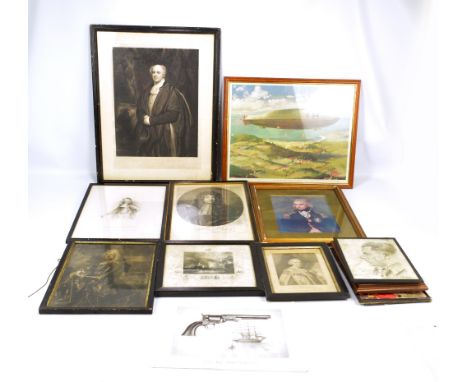 A group of engravings including a portrait of Sir Norton Knatchbull, Knt. & Bart. after Hoogstraten and a depiction of the bo