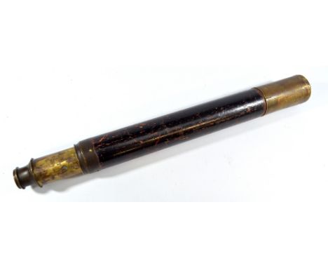 DOLLAND OF LONDON; a 1.5" brass single-draw 'Day or Night' telescope with lacquered wooden and partial brass barrel, length 5