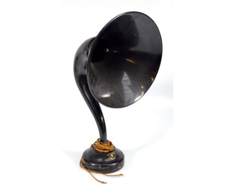 A 1920s 'Sterling Baby' weighted loud speaker, height 47cm.