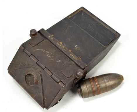 An early to mid-20th century tank-type periscope, stamped 'A K E/7/1/ 11405' to front and 'TD31917' to top, length 23cm, and 