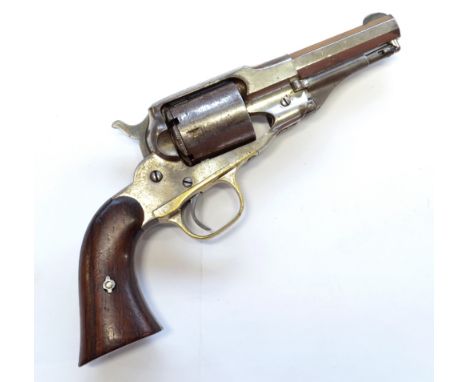 REMINGTON; a five shot rimfire revolver, the barrel stamped 'Patented Sept. 14. 1858. March 17. 1869, Remington & Sons Ilion.