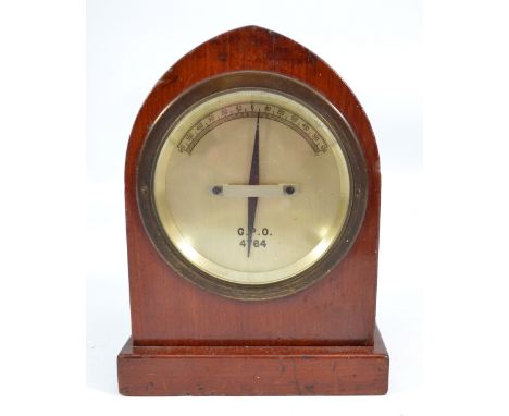 A mid to late 19th century oak cased telegraph signal indicator and galvanometer, the silvered dial stamped 'G.P.O 4764', hei