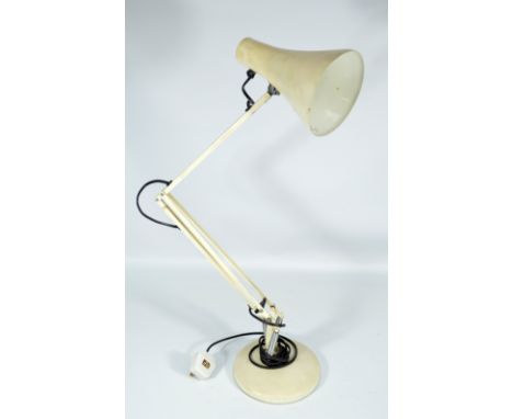 A mid to late 20th century cream adjustable table lamp.