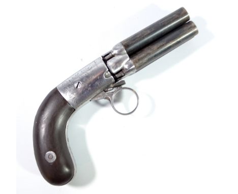 An unusual four barrelled percussion cap pepperbox revolver with under hammer action, stamped 'ELG' within an oval, no.5, and