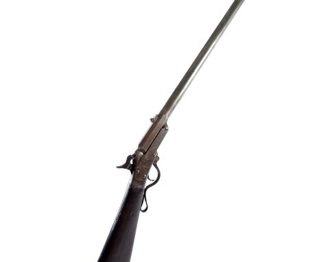 A Mass Arms Co Maynard second model percussion cap breech-loading saddle ring carbine rifle, stamped to the lock plate number