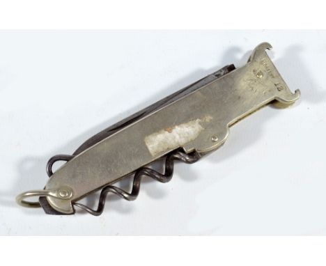 BROOKES & CROOKES; a graduating extractor patent gun accessory/folding knife, with hinged blade and tool, corkscrew to the ba