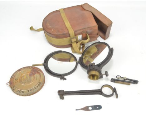 An early 20th century British military issue heliograph 5" Mark V, the frame stamped with broad arrow marks and further 'C&D 