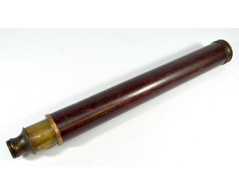 DOLLAND OF LONDON; a 2.75" single-draw brass telescope with wooden barrel, length 68cm. CONDITION REPORT: Image is clear but 