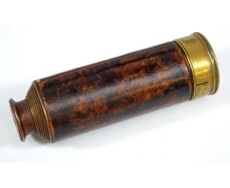 FB DANCER OF MANCHESTER; a 1.25" brass seven-draw telescope inscribed 'To adjust by sliding in the second draw', length 13.5c