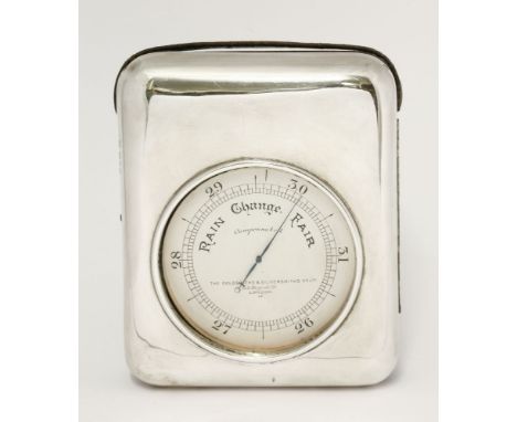 A large Edwardian compensated travel barometer,the dial marked for 'The Goldsmiths' & Silversmiths' Co. Ltd., 112 Regent St, 