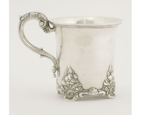 A 19th century Indian Colonial silver mug,by Hamilton & Co., Calcutta, c.1840,maker's mark, elephant mark, Roman A, and anoth