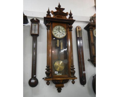 A Victorian double weight Vienna wall clock