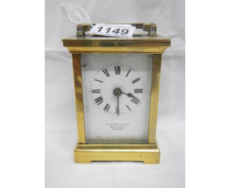 A brass carriage clock
