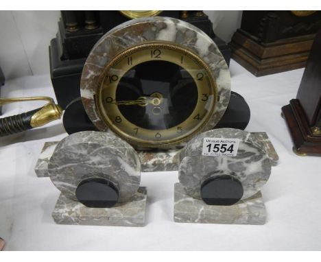 A French marble clock set