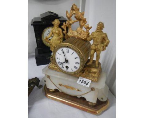 A French ormolu figural mantel clock