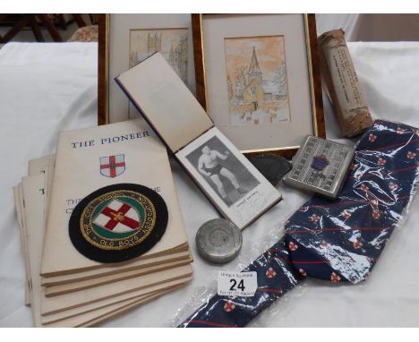An interesting collection of ephemera including early Worcester autographs & old Lincoln City School items