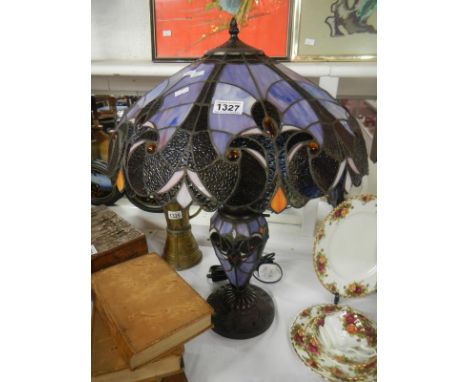 Tiffany style table lamp approx. 62cm height, approximate diameter of shade at widest 46.5cm