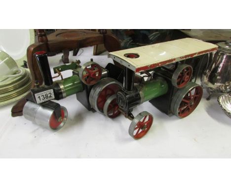 Mamod traction engine and steam roller