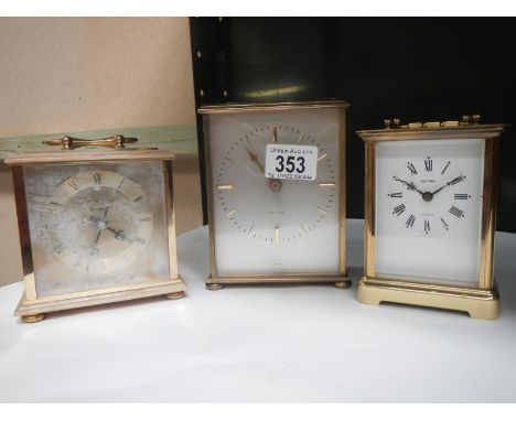 A good quality heavy 'Garrard' clock (in working order) & 2 other vintage clocks