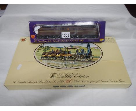 A Bachman Dewitt Clinton HO scale model engine set (missing power) and a boxed premier series Pensylvania engine