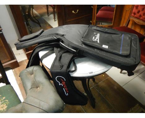 2 soft guitar cases & a mandolin case