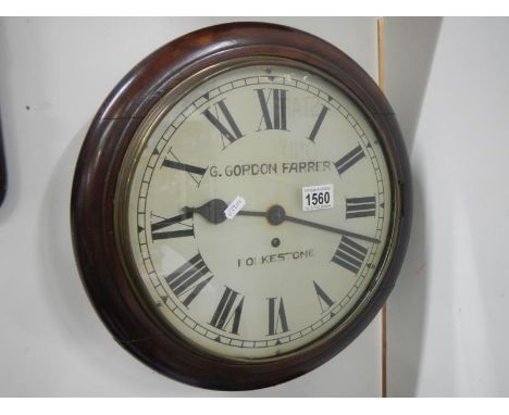 A Victorian circular wall clock by Gordon Farres, Folkestone