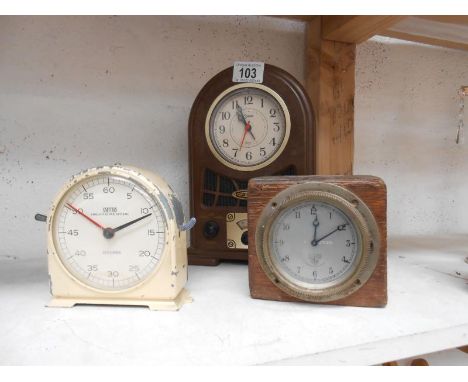 2 Smiths clocks & a retro clock