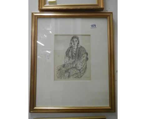 A Henri Matisse lithograph of a veiled lady c1930 signed in pencil Matisse