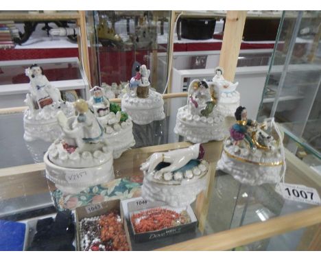 8 late 19th/early 20th century continental porcelain trinket boxes