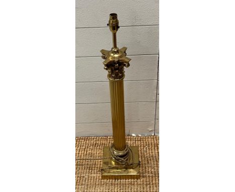 A brass Corinthian column lamp 