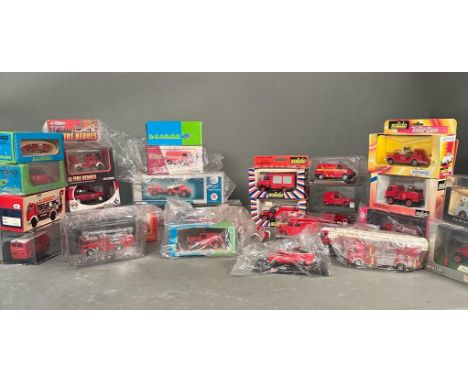 A selection of die-cast model fire engines to include Solido, Corgi and Dandy