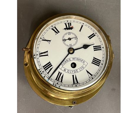 Dobbie, Mcinnes And Clyde Ltd brass Clock (Untested)