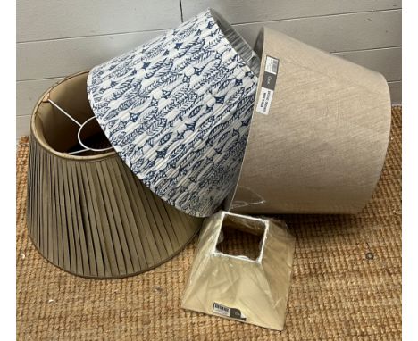 Four Oka lamp shades various sizes and shapes 