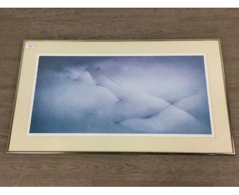 A SIGNED PRINT BY WUCIUS WONG (CHINESE, BORN 1936),abstracted landscape study, possibly from the River Dreams series, three c